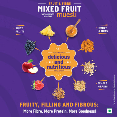 Bagrry's - Mixed Fruit Muesli, Fruit & Fibre with Almonds & Raisins 1Kg